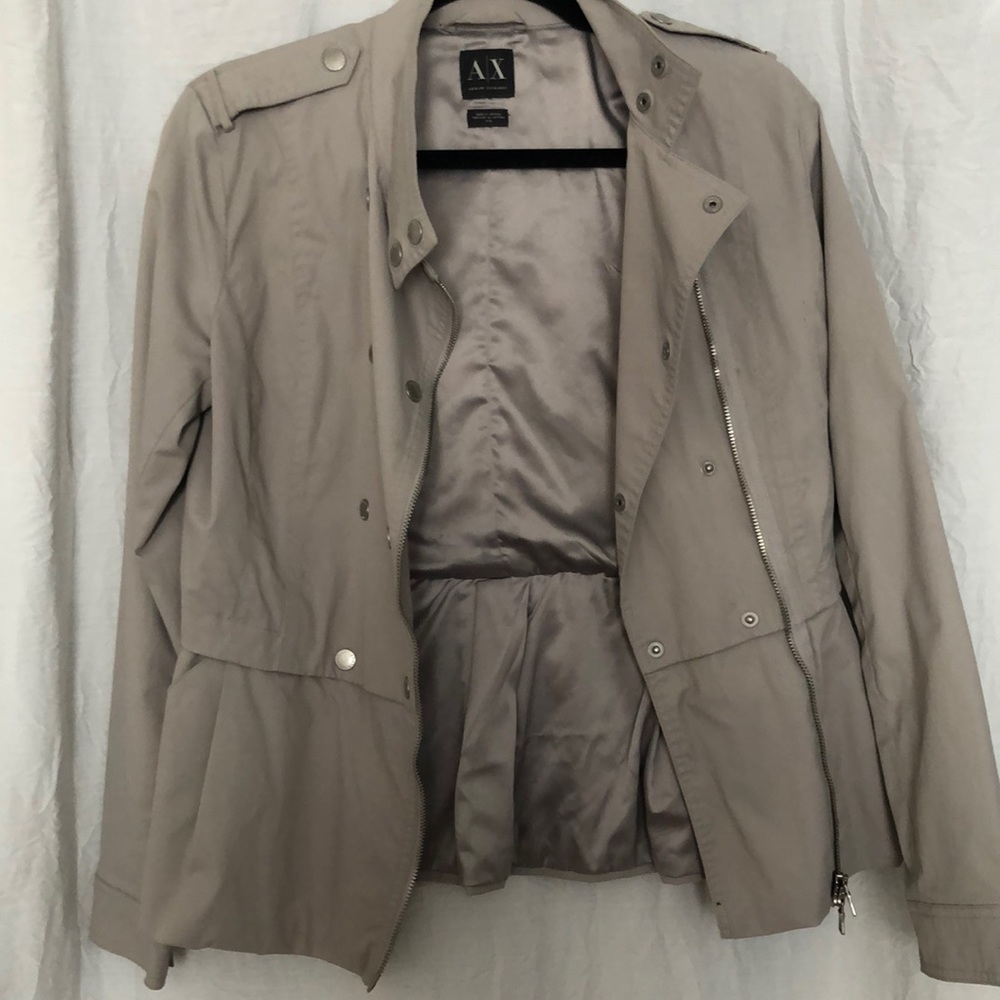 Armani Exchange peplum motto jacket